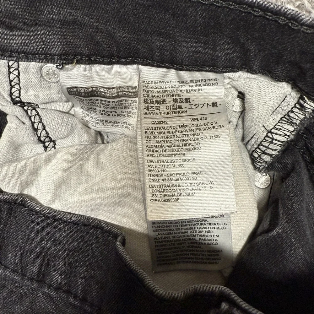 Levis 512 Jeans Men's Black Slim Fit Tapered Leg Denim Size‎ 32x30 Distressed